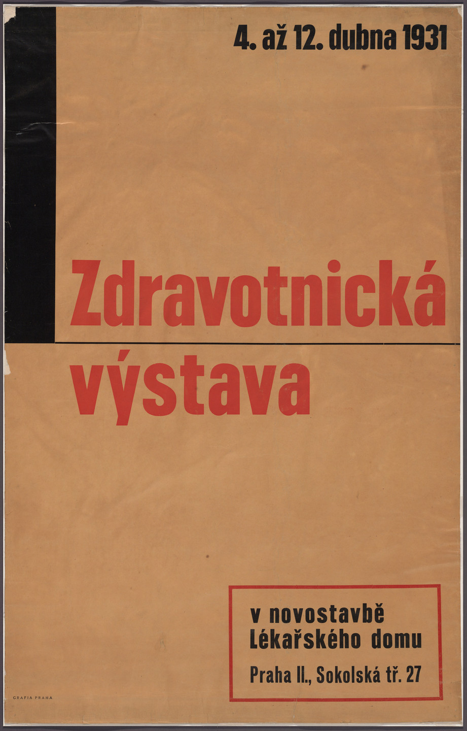 Ladislav Sutnar. Zdravotnicka vystava (Poster for Health Exhibition). 1931