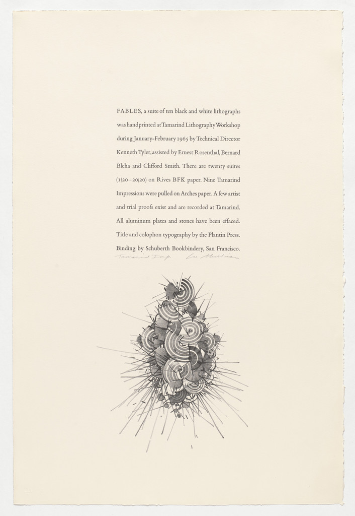 Colophon page from Fables