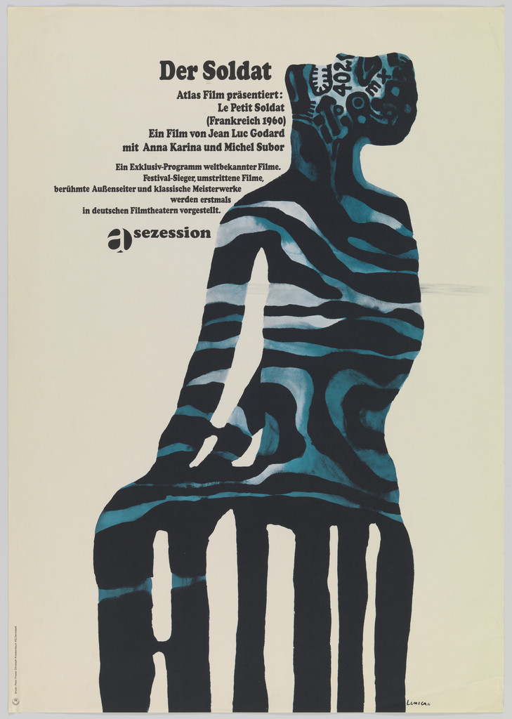 Der Soldat (The Soldier) (Poster for German distribution of the French film Le Petit Soldat directed by Jean-Luc Godard and first released in 1963)