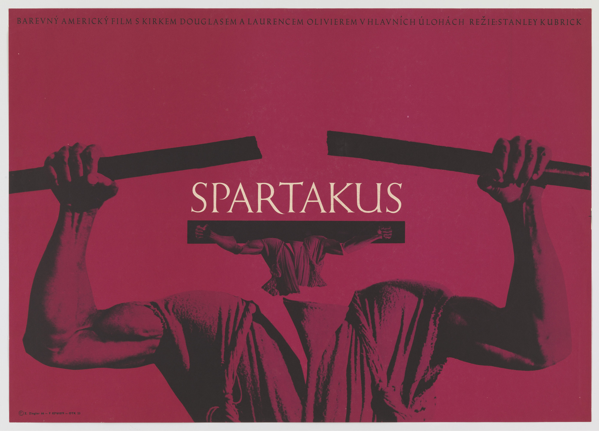 Zdenĕk Ziegler. Spartakus (Poster for Czechoslovak distribution of the 1960 film directed by Stanley Kubric). 1966
