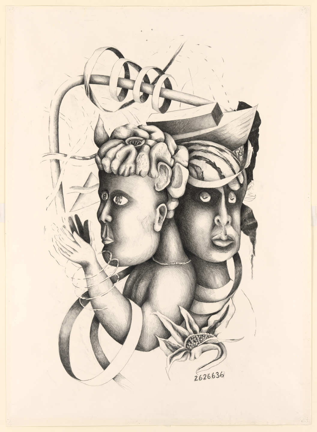 Jonathan Borofsky. Double Self-Portrait with Moving Hands at 2,626,636. (1979-80)