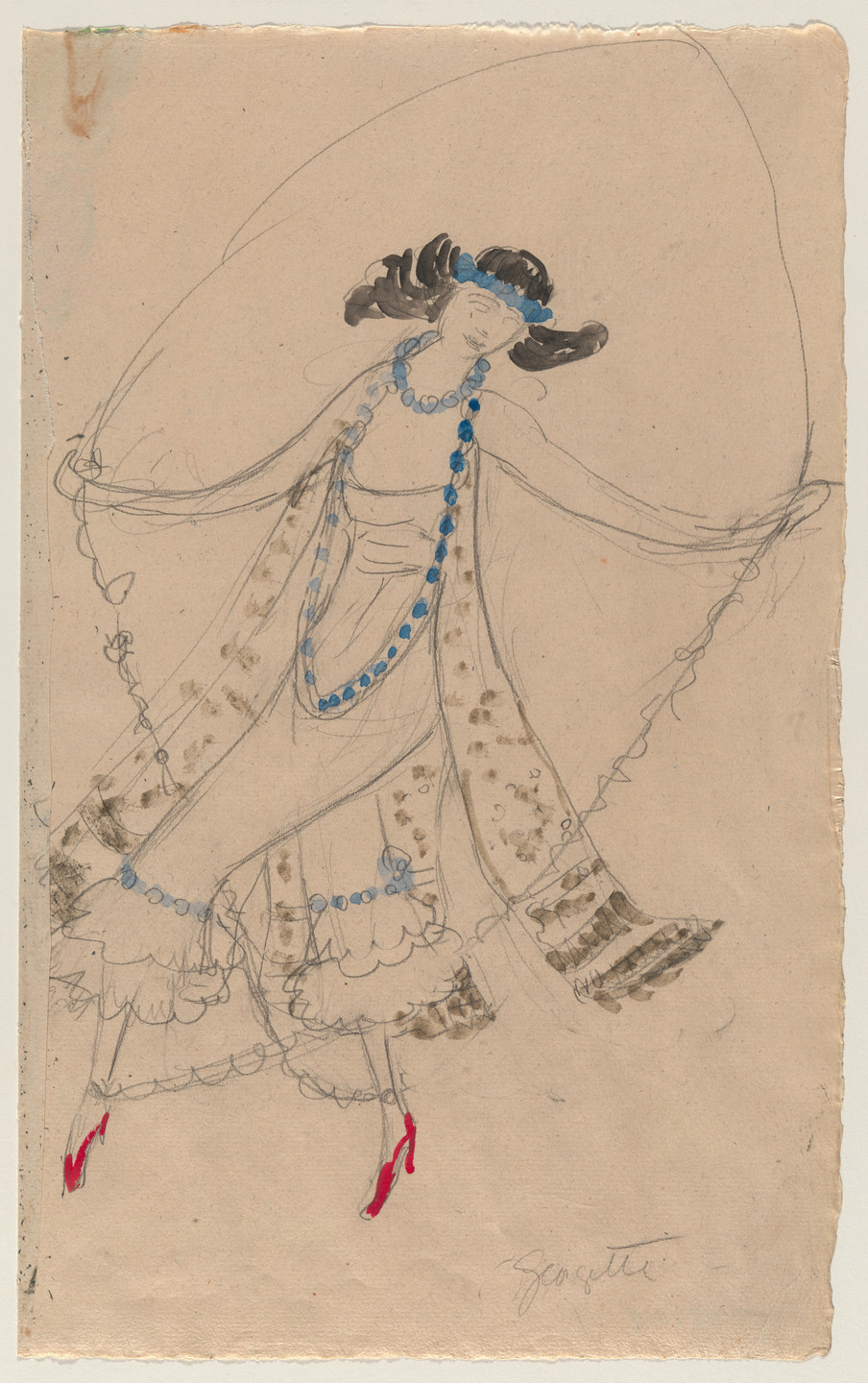 Florine Stettheimer. Costume design (Georgette) for artist&#39;s ballet Orphée of the Quat-z-arts. c. 1912