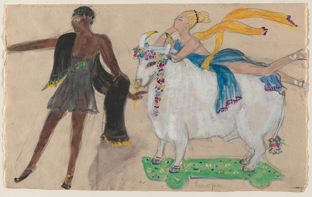 Costume design (Europa) for artist's ballet Orphée of the Quat-z-arts