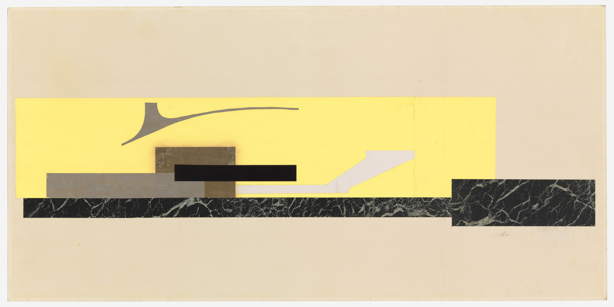 Ludwig Mies van der Rohe. Theater project (Combined elevation and section)