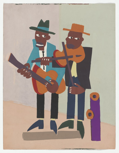 William H. Johnson. Street Musicians. c. 1941