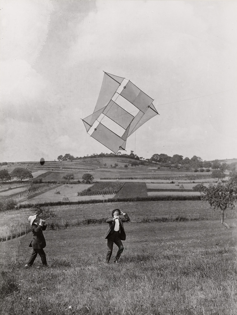 M. Laroze and Louis Ferrand Launch a Kite Built by Henri Lartigue, Château de Rouzat