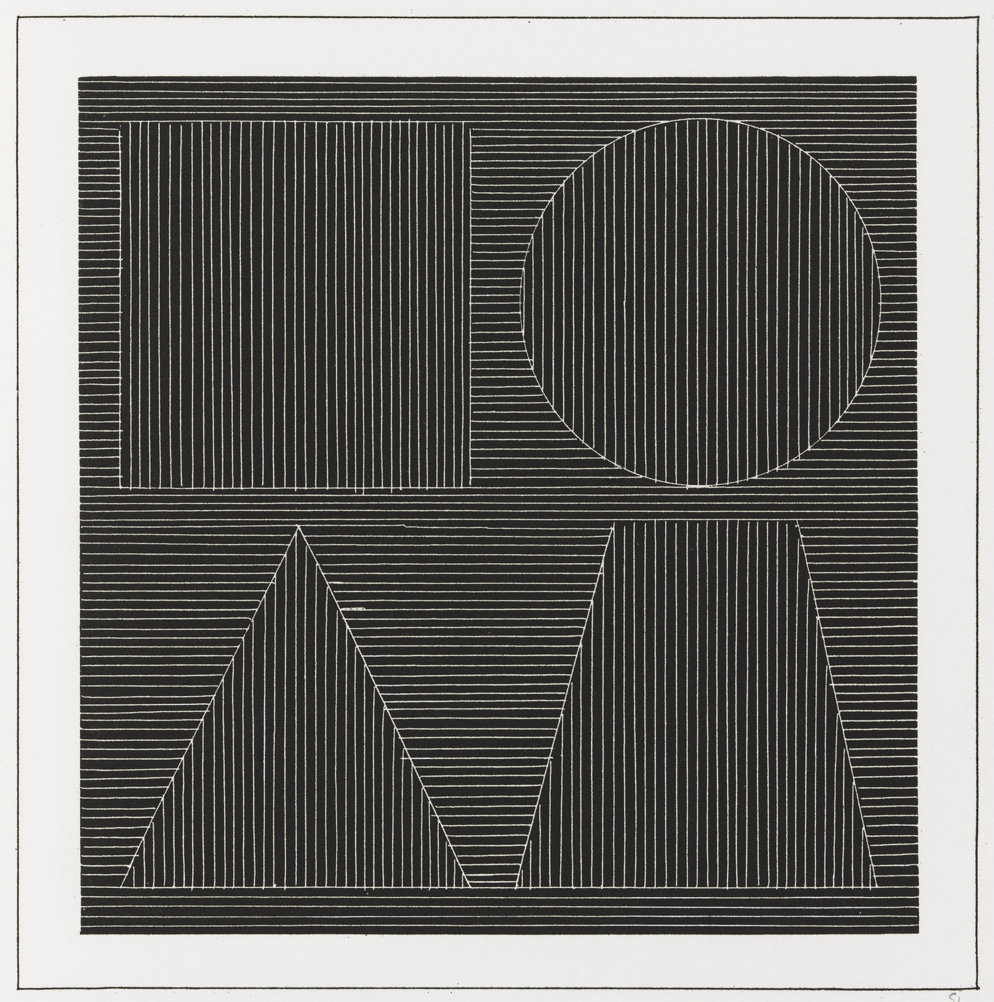 Sol LeWitt. Plate (folio 44) from Six Geometric Figures and All Their Combinations, Volume I. 1980