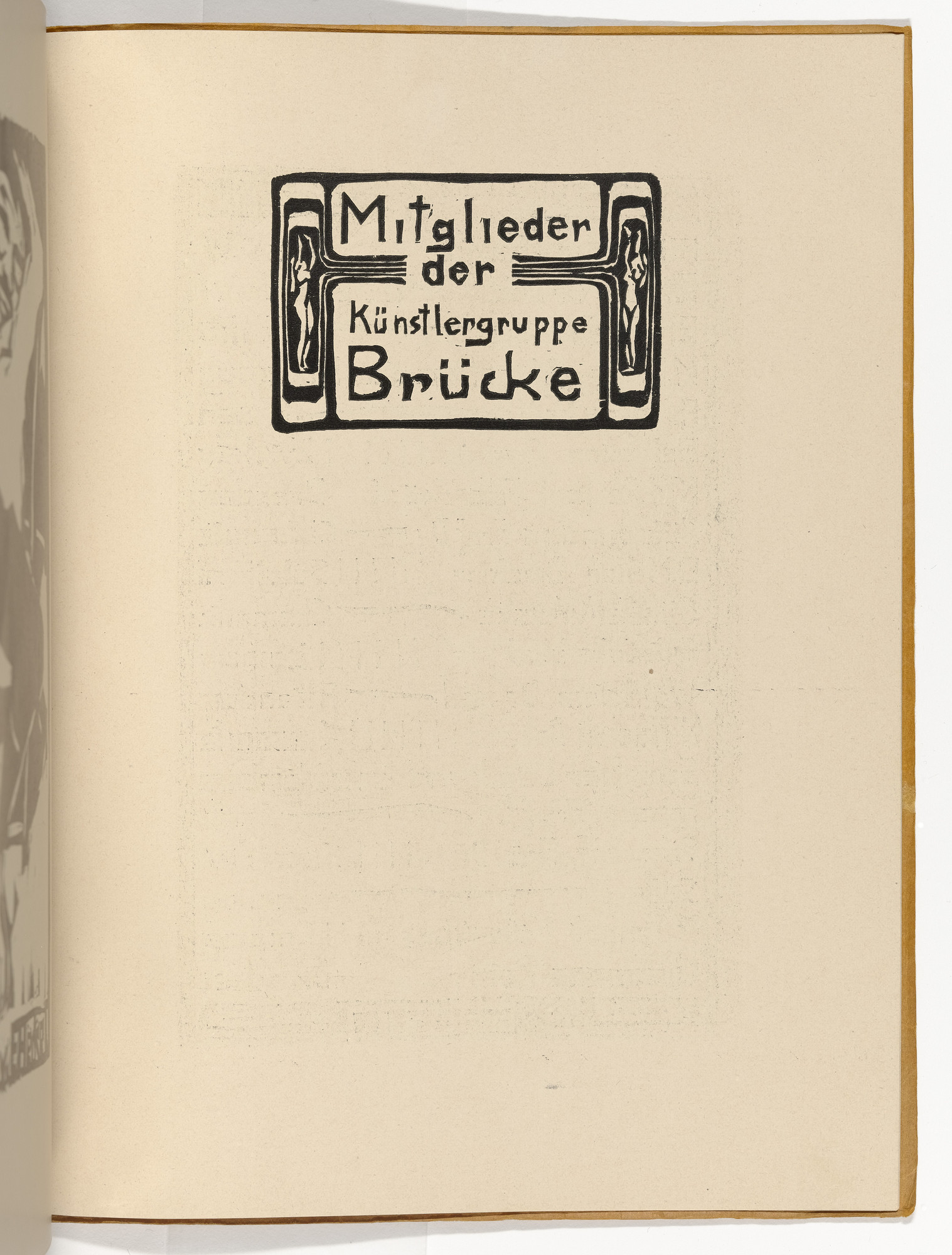 Ernst Ludwig Kirchner. Members of the Brücke Artists' Group (title vignette) (plate, folio 16) from KG Brücke