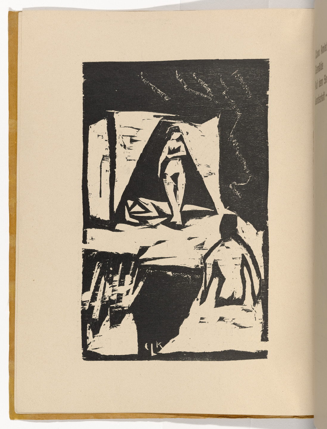 Ernst Ludwig Kirchner. Bath House (Badehaus) (plate, folio 2 verso) from KG Brücke. 1910