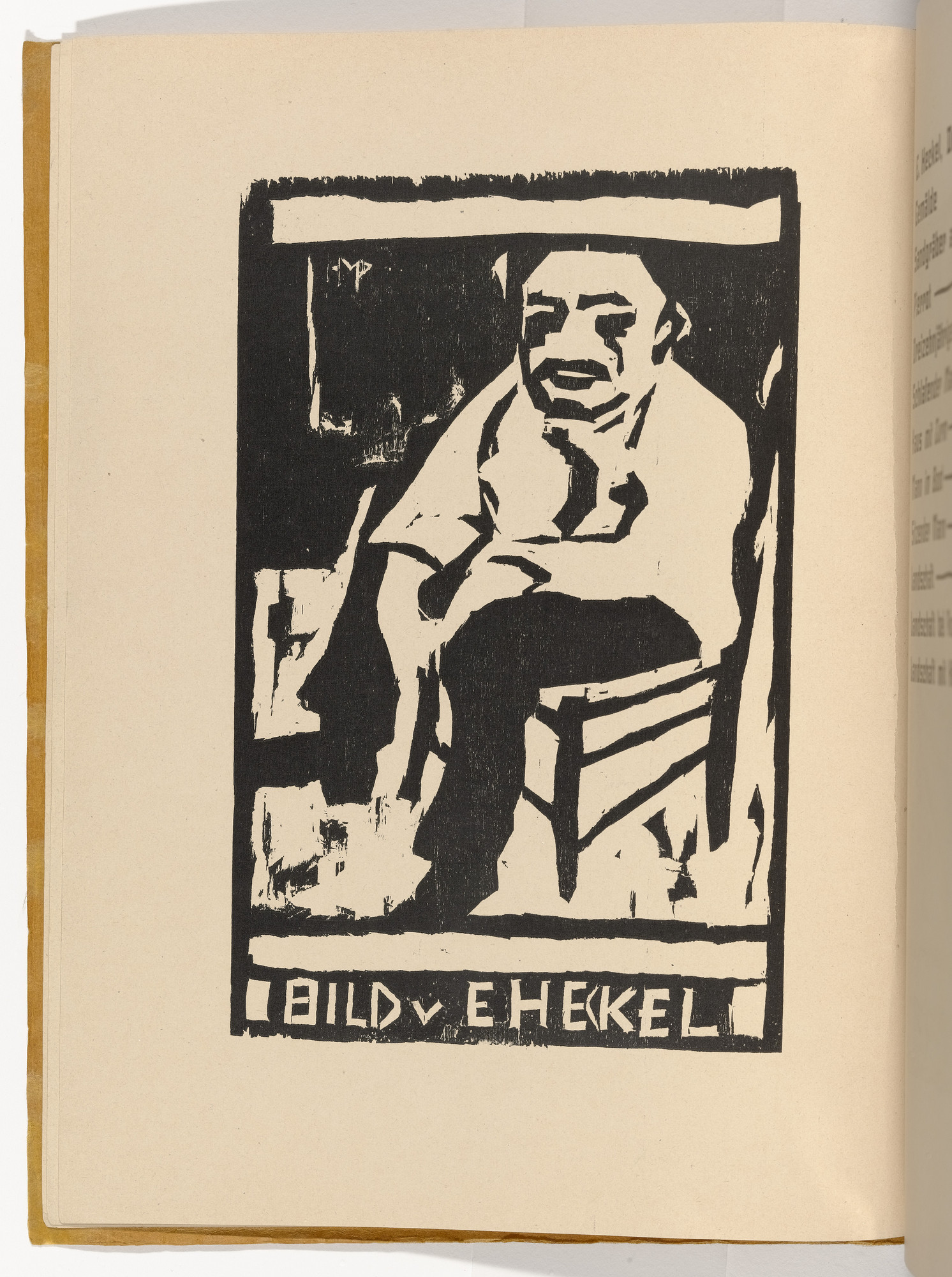 Max Pechstein. Seated Man (Sitzender Mann) (plate, folio 3 verso) from KG Brücke