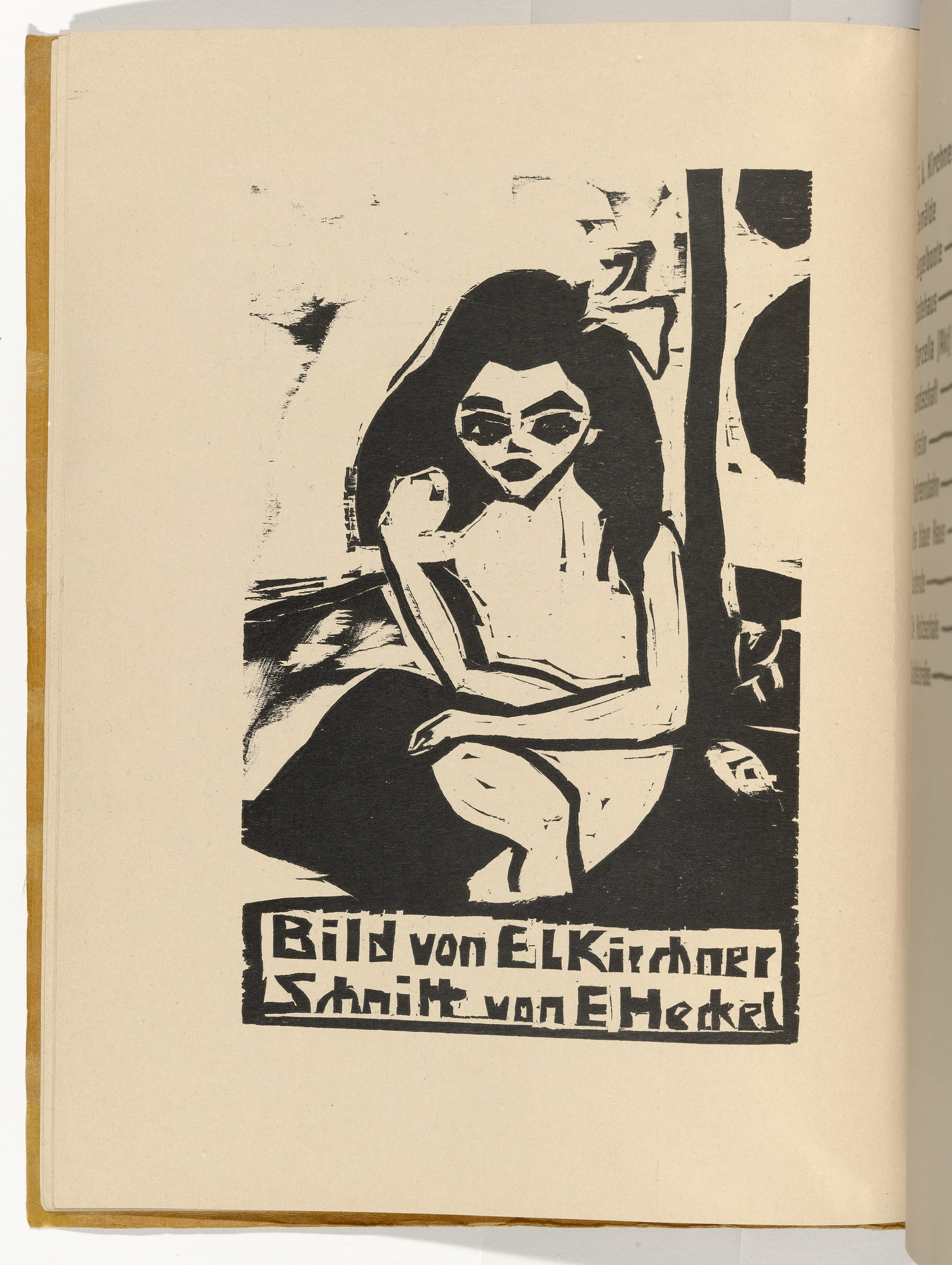 Erich Heckel. Sitzender Akt (Fränzi) [Seated Nude (Fränzi)] (plate, folio 5 verso) from KG Brücke