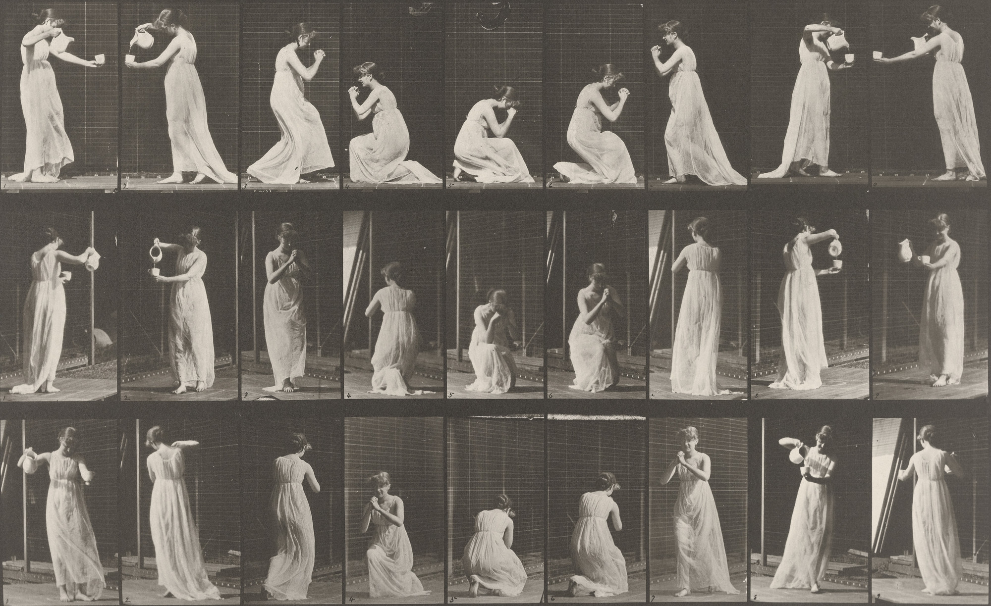 Homem e cavalo pulando, de &39;Animals in Motion&39; por Muybridge