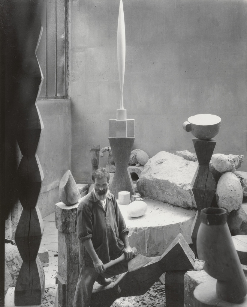 Constantin Brancusi in his Studio