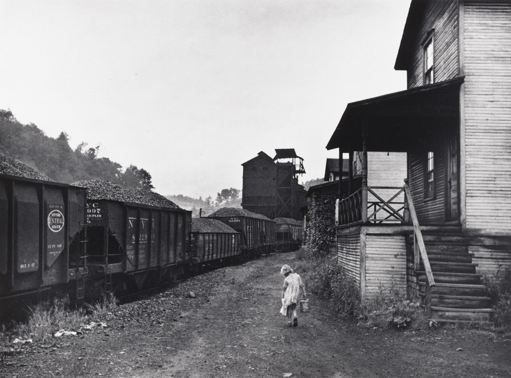 Unemployed Coal Miner's Daughter Carrying Home Can of Kerosene; Company Housing, Pursglove, Scott's Run, West Virginia
