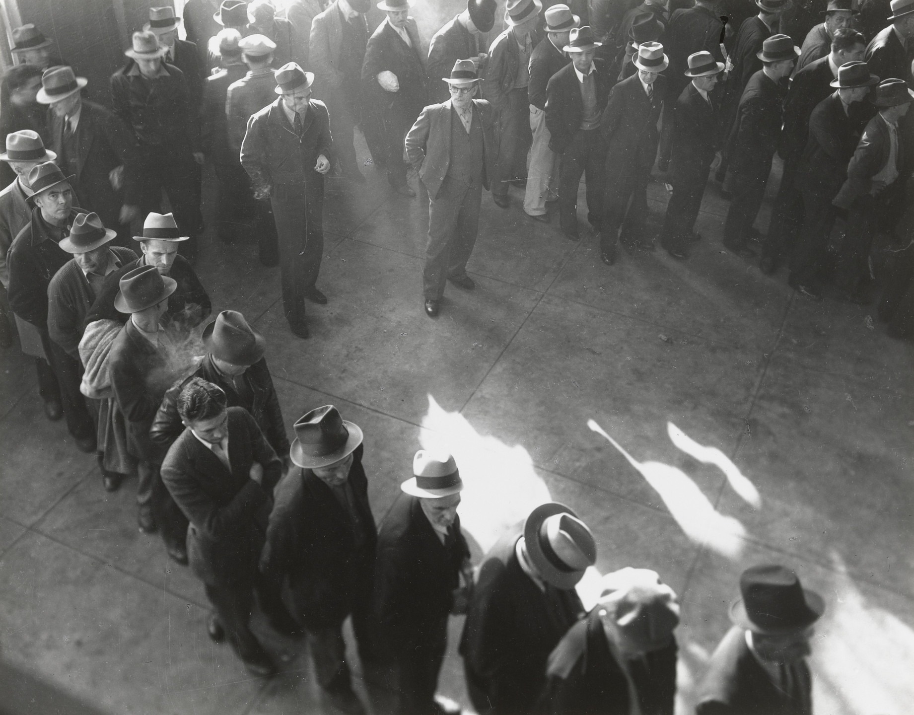 Dorothea Lange. Unemployment Benefits Aid Begins. 1938