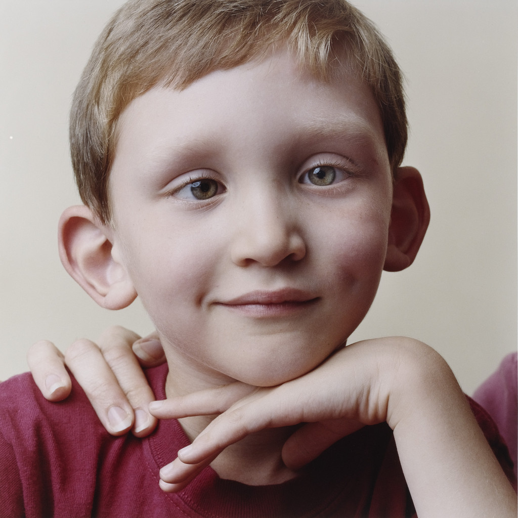 Six-Year-Old Boy with His Mother, Facial Nerve Center, Massachusetts Eye and Ear Infirmary, Boston