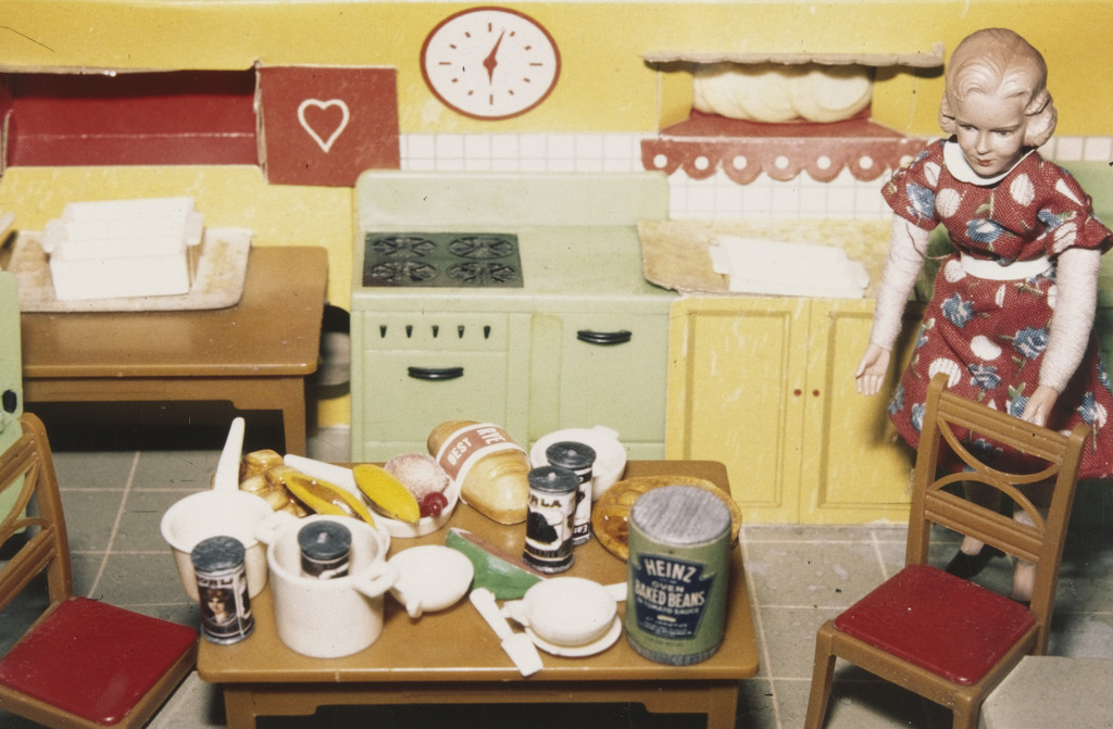 Blonde/Red Dress/Kitchen, from the series Interiors