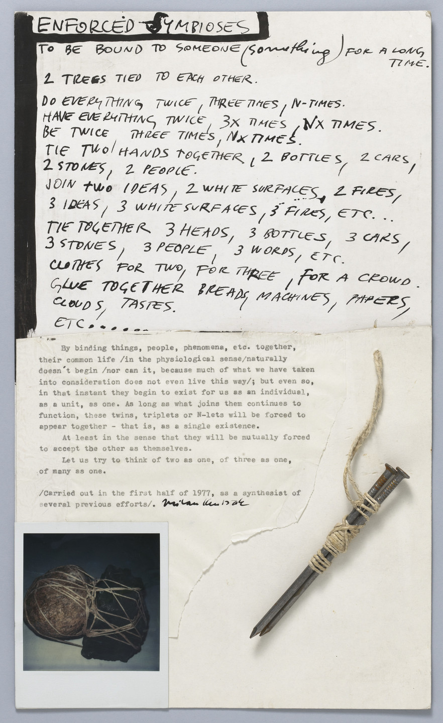 Milan Knížák. Enforced Symbioses. 1977