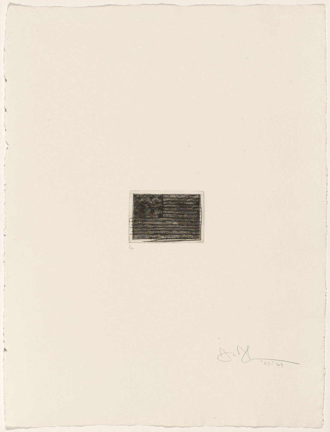 Jasper Johns. Flag from 1st Etchings-2nd State. 1967–69, published 1969