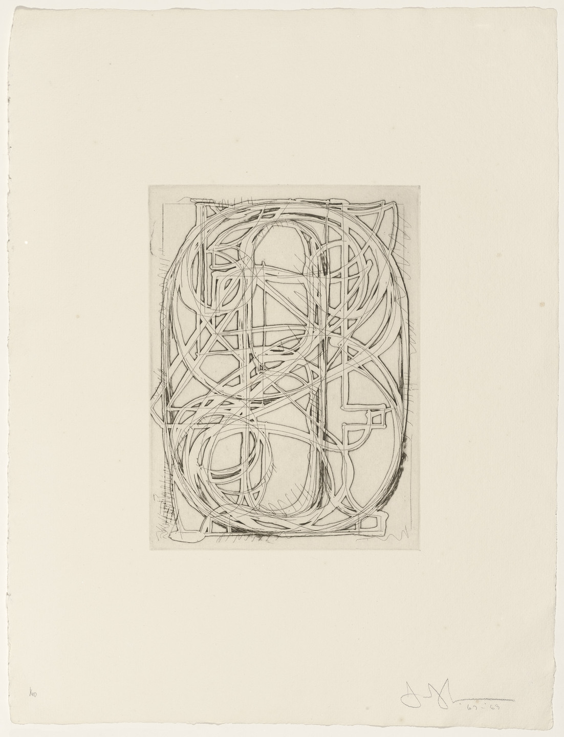 Jasper Johns. Numbers from 1st Etchings-2nd State. 1967–69, published 1969