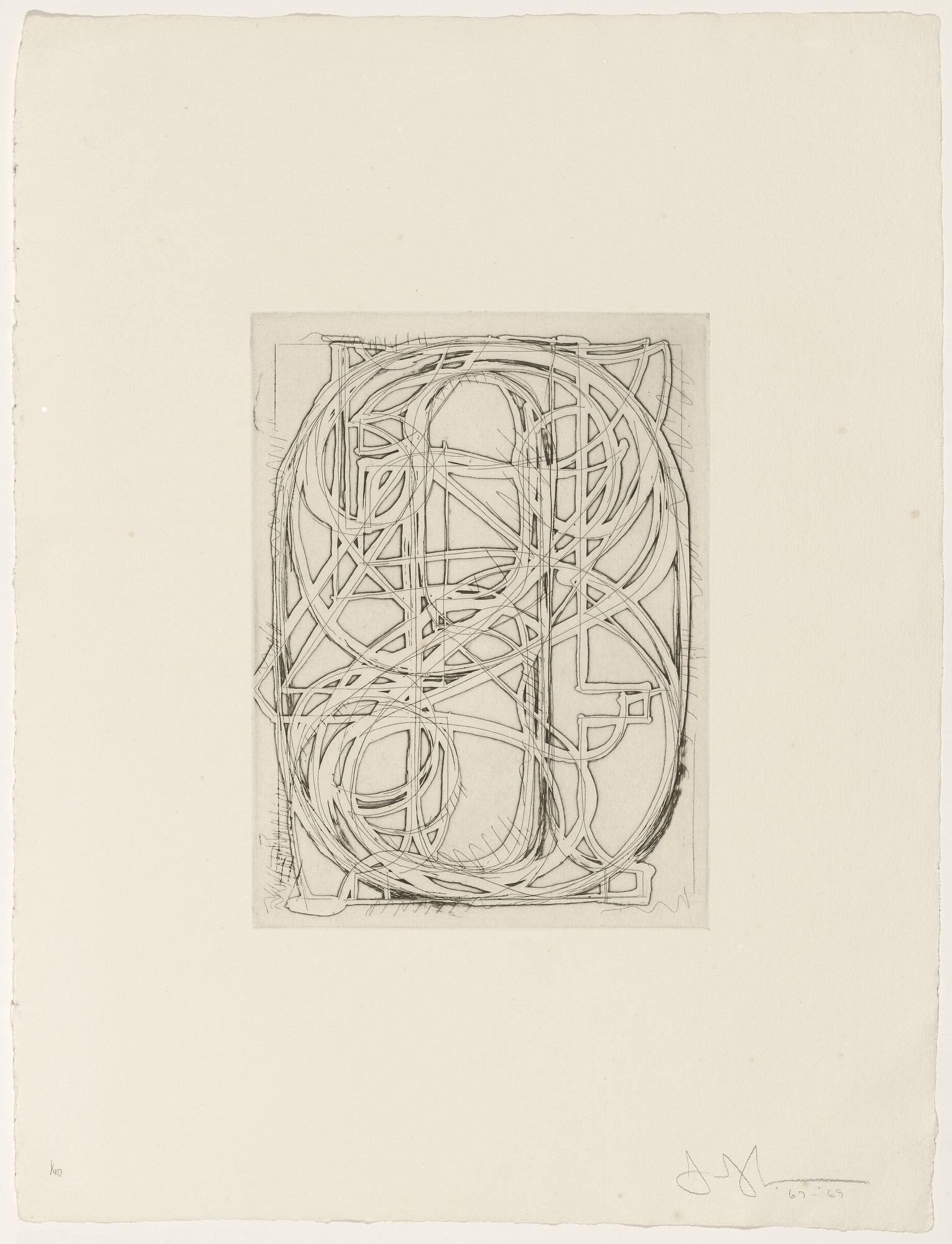 Jasper Johns. Numbers from 1st Etchings-2nd State