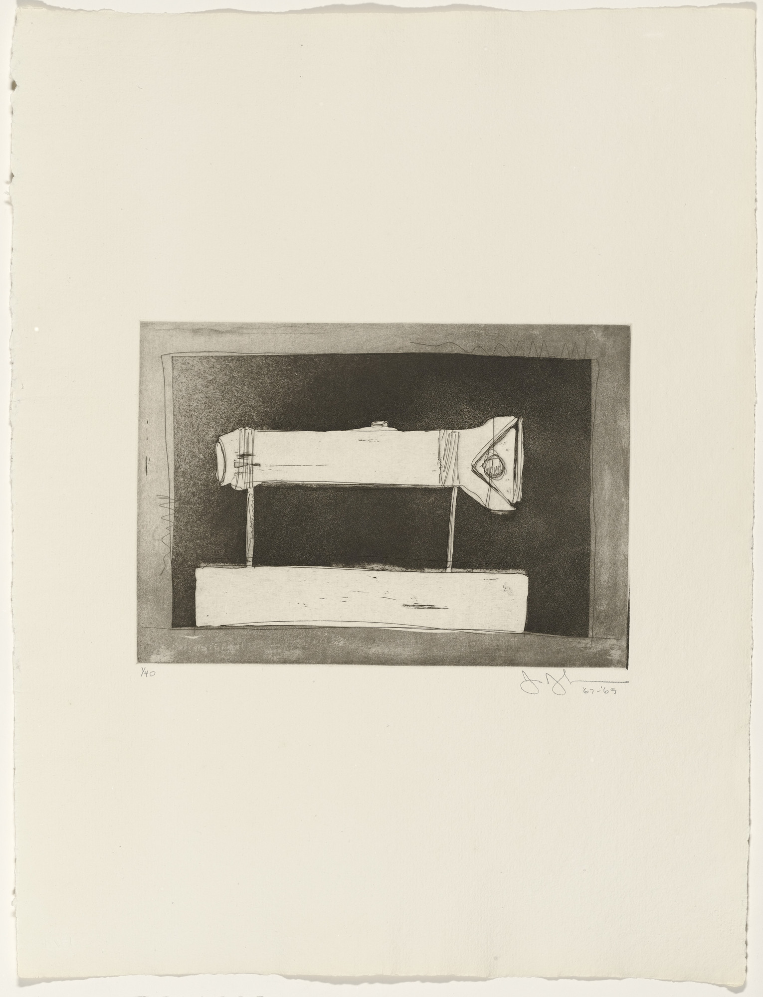 Jasper Johns. Flashlight from 1st Etchings-2nd State