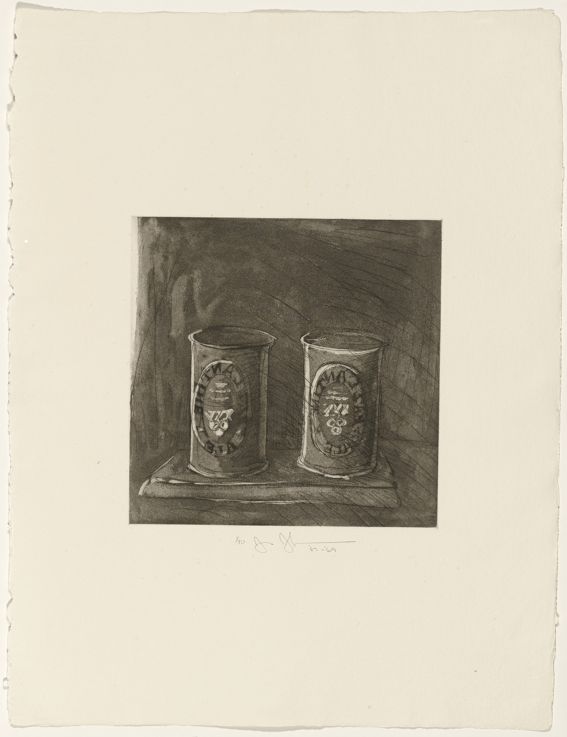 Jasper Johns. Ale Cans from 1st Etchings-2nd State. 1967–69, published 1969