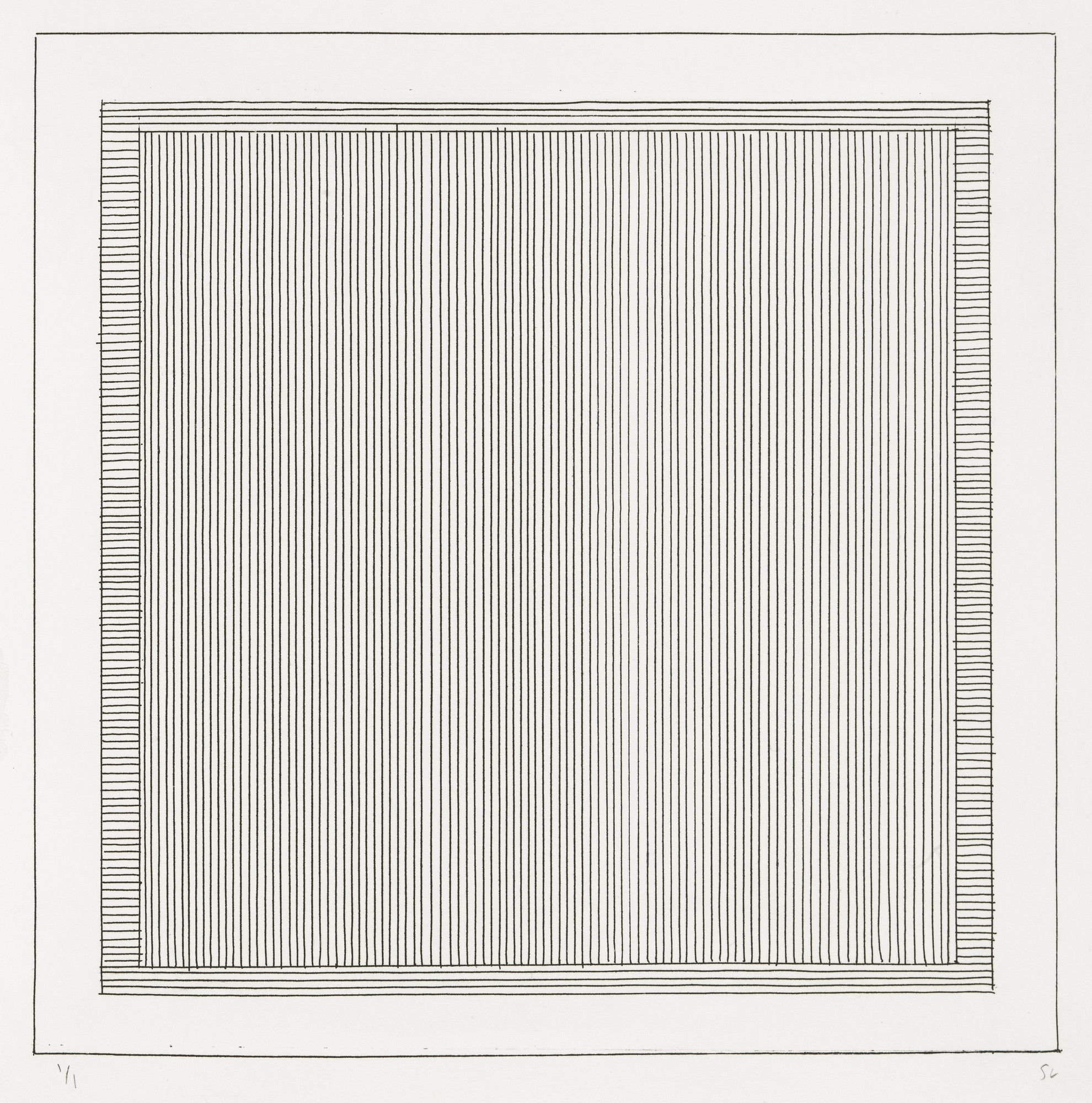 Sol LeWitt. Plate (folio 2) from Six Geometric Figures and All Their Combinations , Volume II