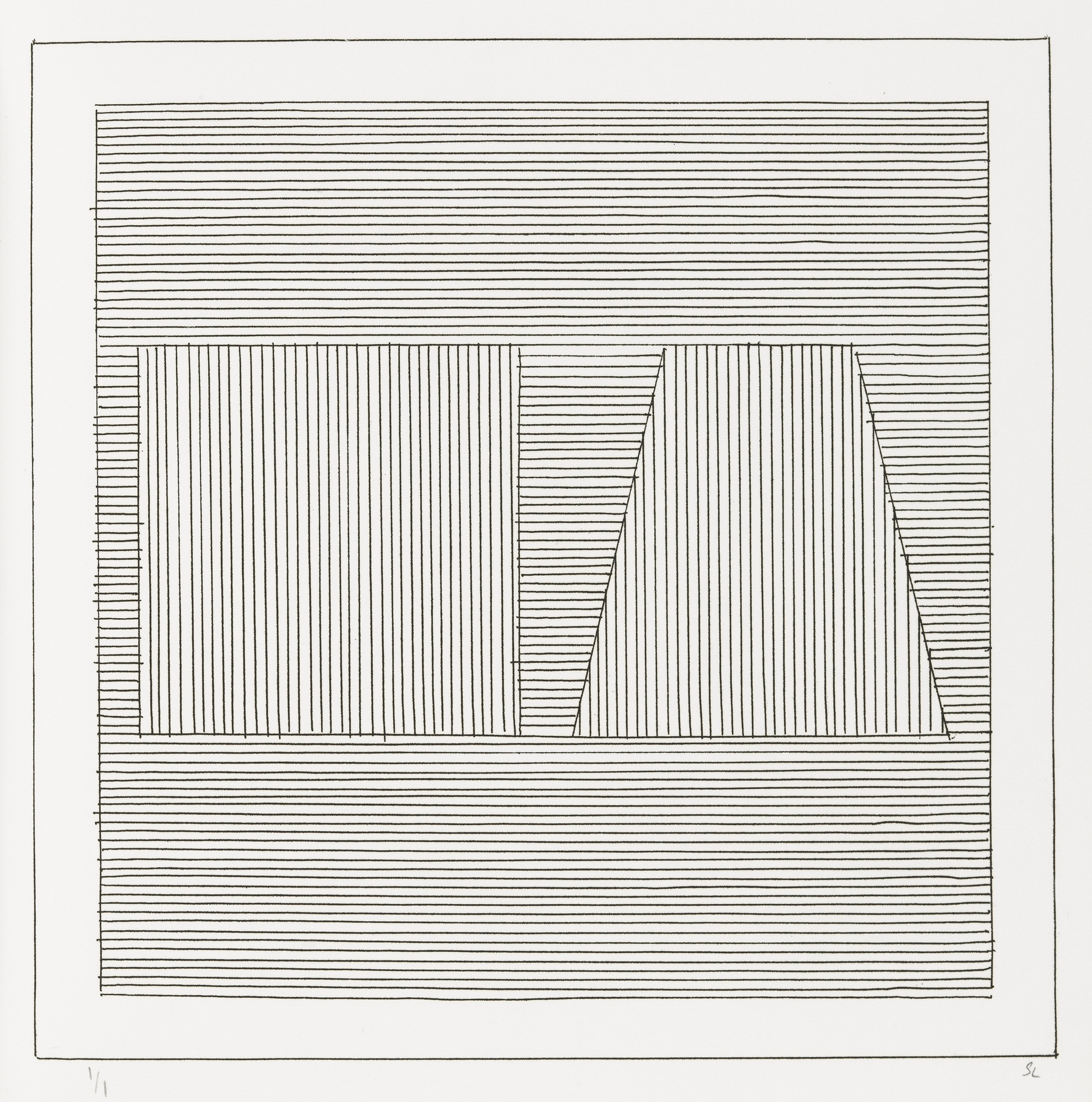 Sol LeWitt. Plate (folio 11) from Six Geometric Figures and All Their Combinations , Volume II