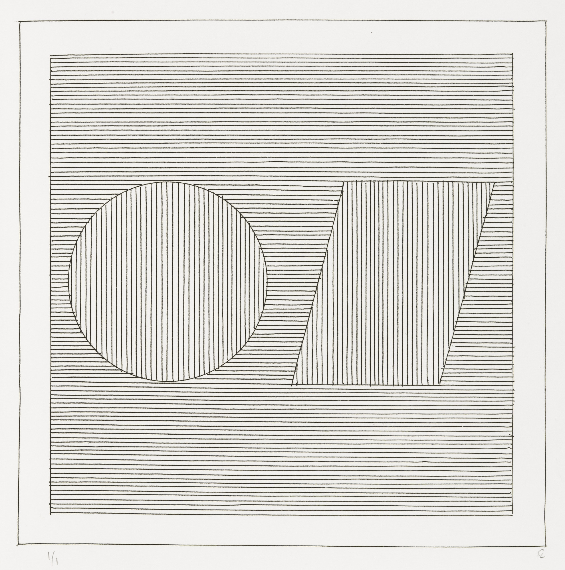 Sol LeWitt. Plate (folio 16) from Six Geometric Figures and All Their Combinations , Volume II