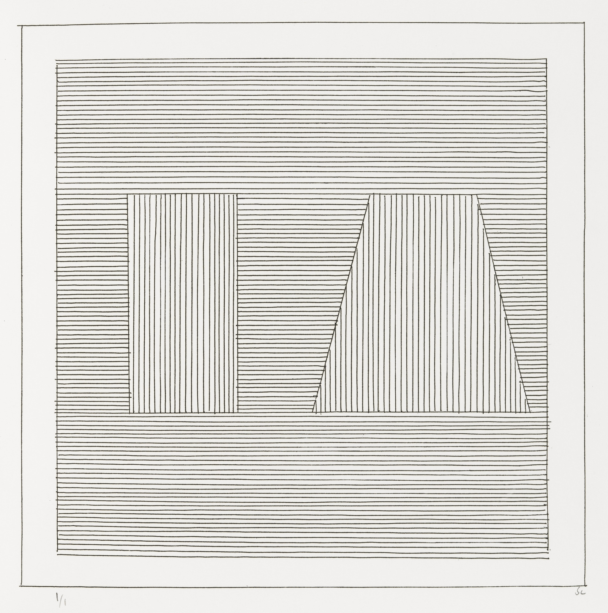 Sol LeWitt. Plate (folio 20) from Six Geometric Figures and All Their Combinations , Volume II