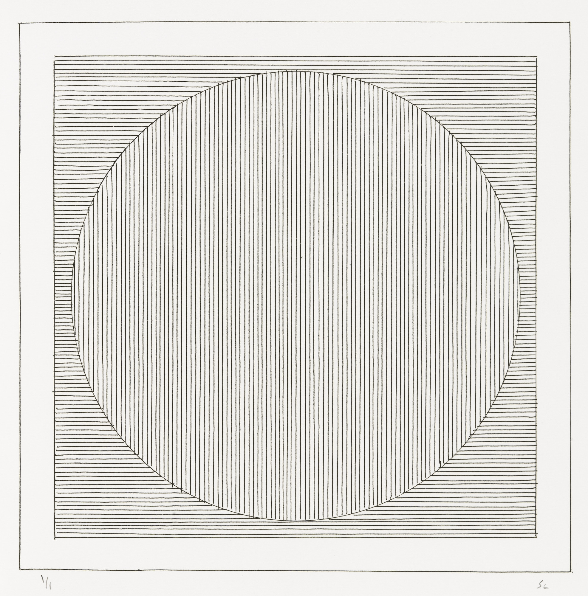 Sol LeWitt. Plate (folio 3) from Six Geometric Figures and All Their Combinations , Volume II