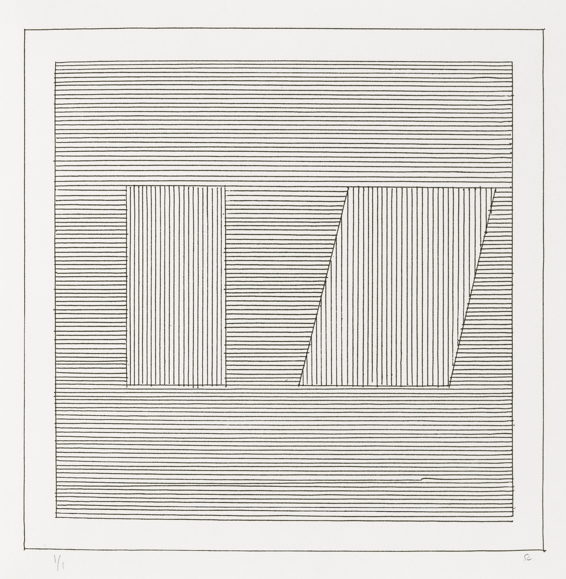 Sol LeWitt. Plate (folio 21) from Six Geometric Figures and All Their Combinations , Volume II