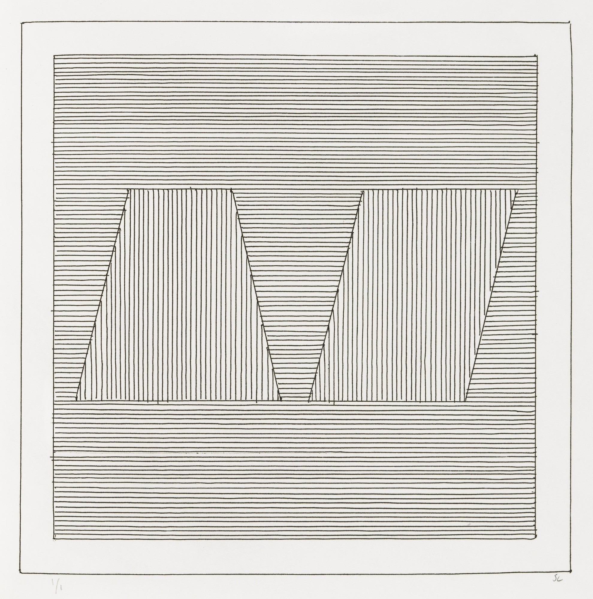 Sol LeWitt. Plate (folio 22) from Six Geometric Figures and All Their Combinations , Volume II