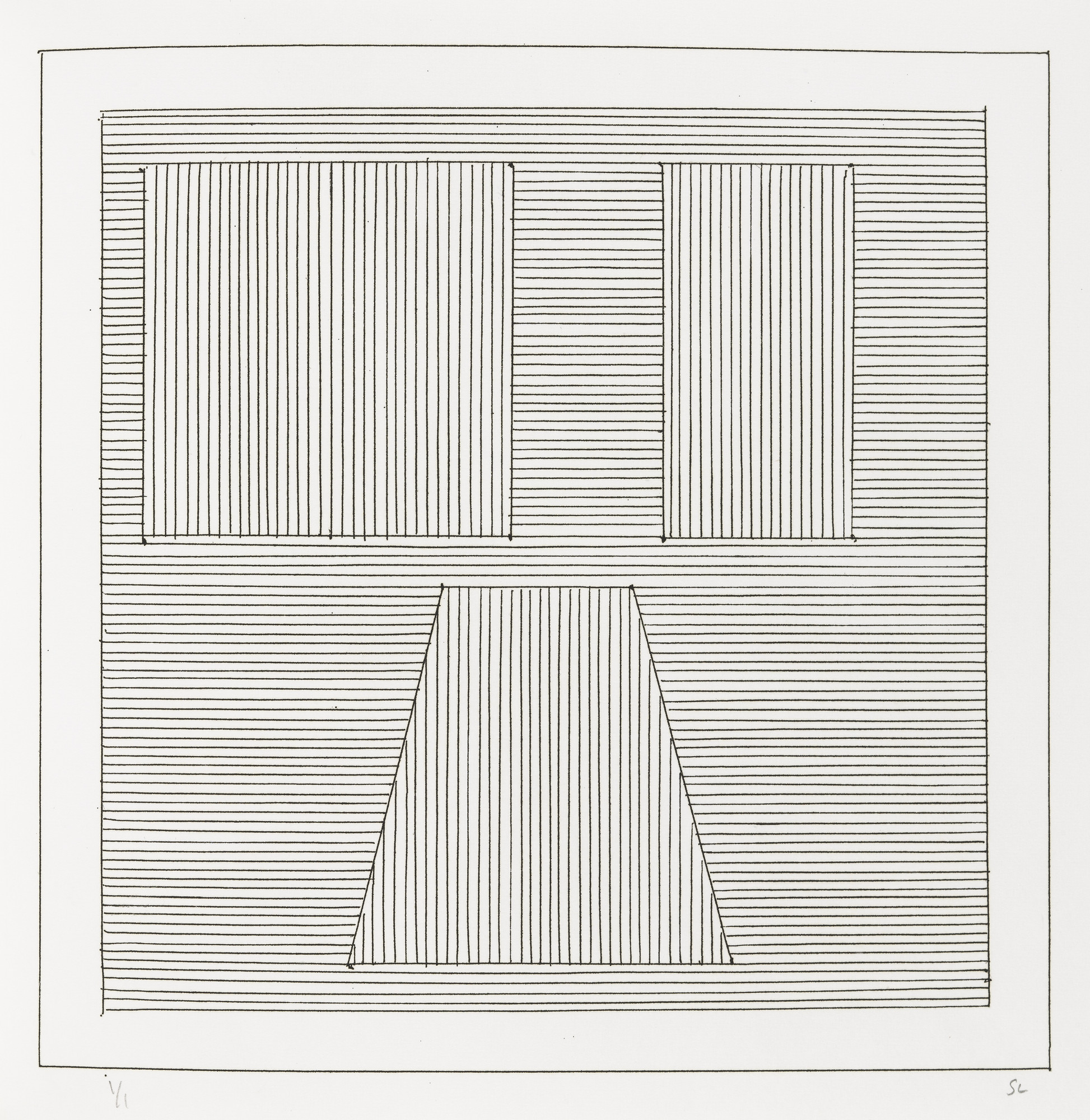 Sol LeWitt. Plate (folio 30) from Six Geometric Figures and All Their Combinations , Volume II