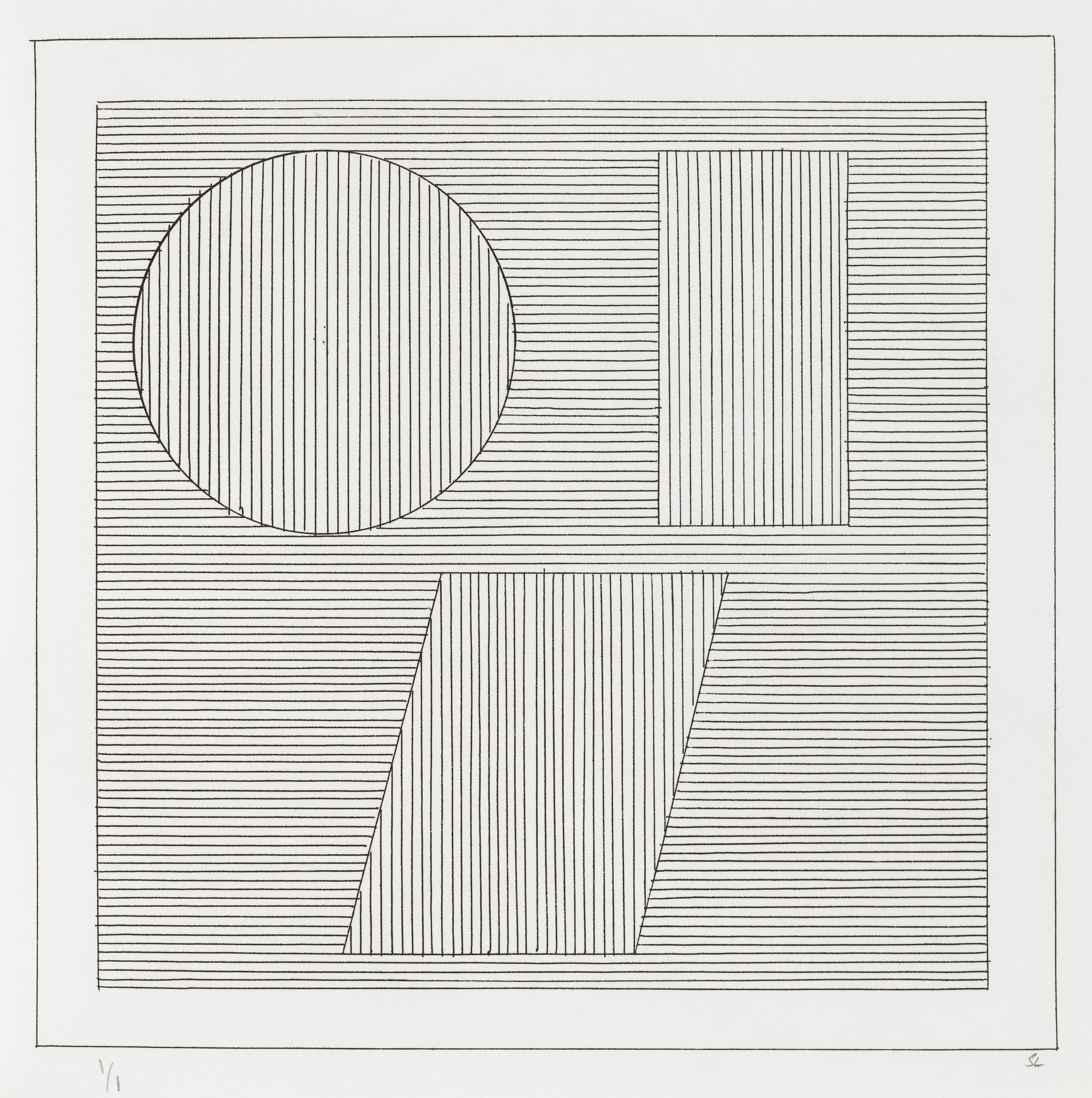 Sol LeWitt. Plate (folio 37) from Six Geometric Figures and All Their Combinations , Volume II