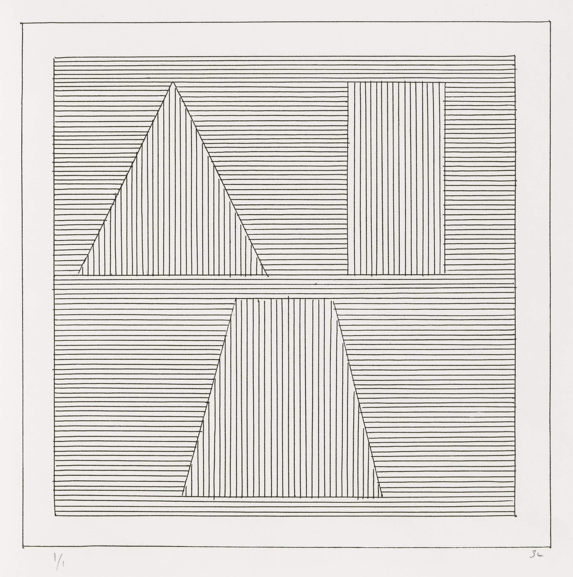 Sol LeWitt. Plate (folio 39) from Six Geometric Figures and All Their Combinations , Volume II