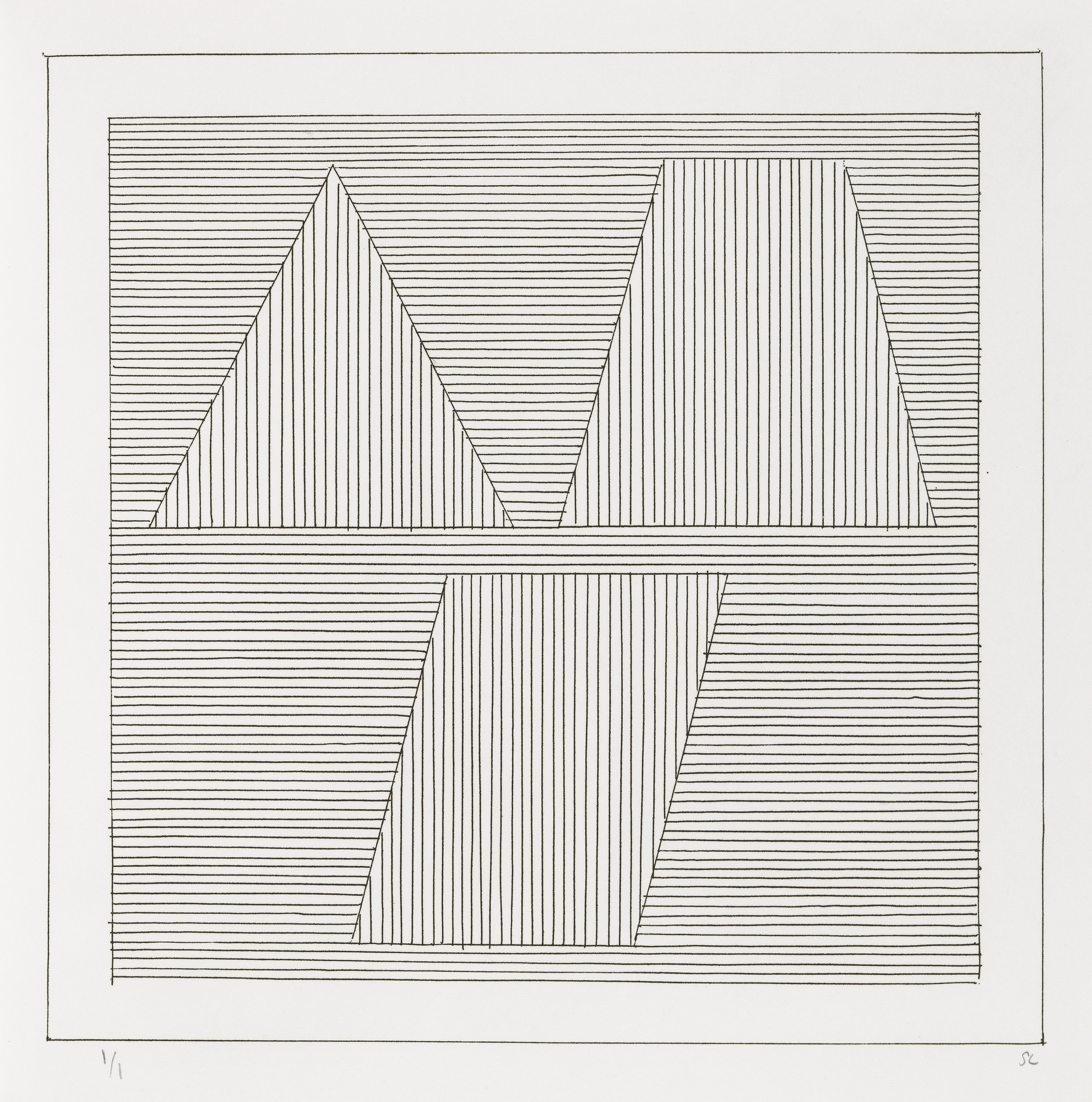 Sol LeWitt. Plate (folio 41) from Six Geometric Figures and All Their Combinations , Volume II