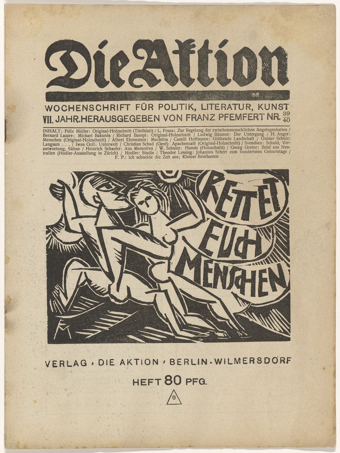Various Artists. Die Aktion (vol. 2, no. 3-vol. 11, no. 11/12). 1912-21