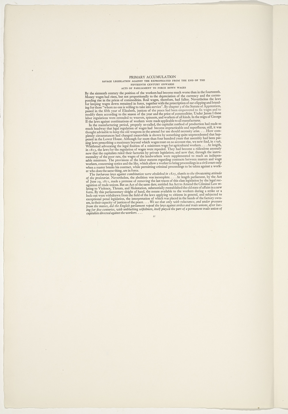 Hugo Gellert. Plate (folio 28) from &#39;Capital&#39; in Pictures. 1933
