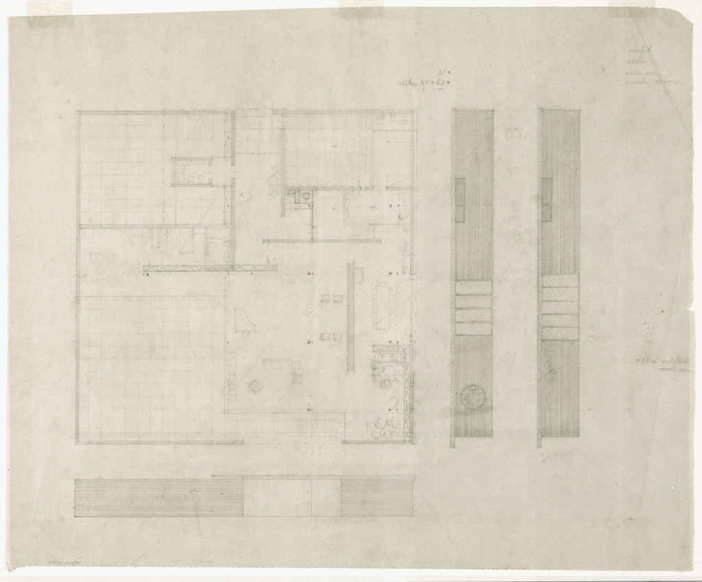 Hubbe House Project, Magdeburg, Germany (Plan and elevations)