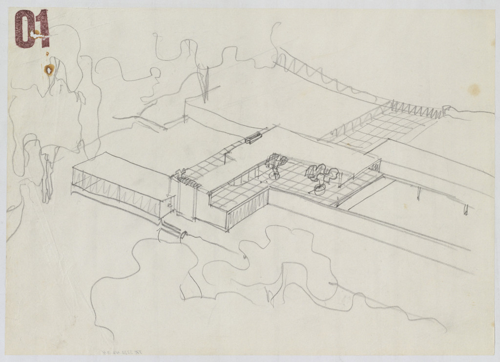 Gericke House, Project, Berlin-Wannsee (Preliminary perspective sketch)