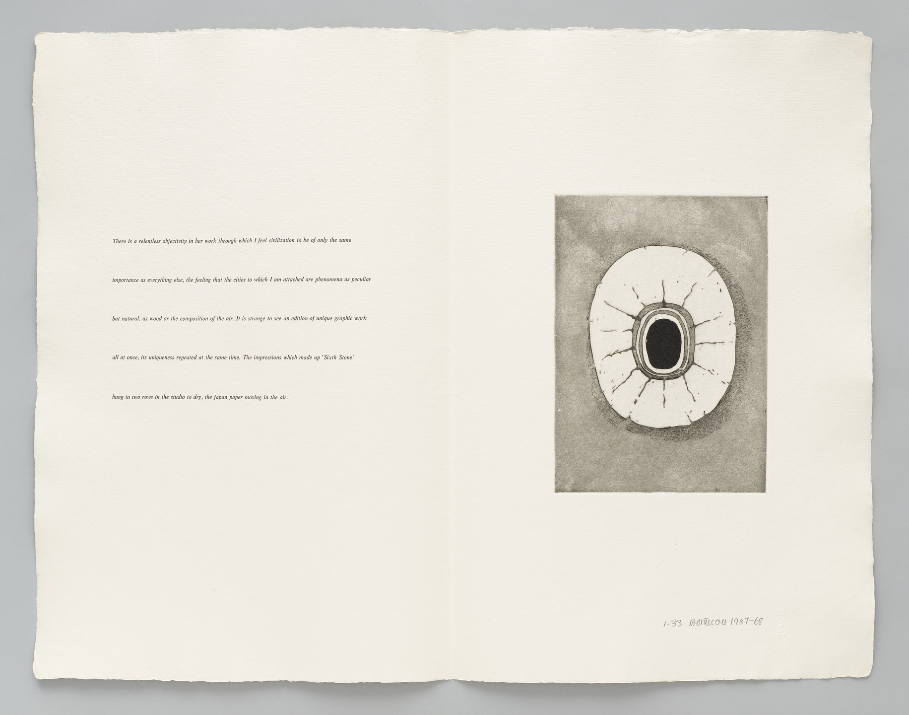 Lee Bontecou. Plate 4 (folio 10) from Fifth Stone, Sixth Stone. 1967–68, published 1968