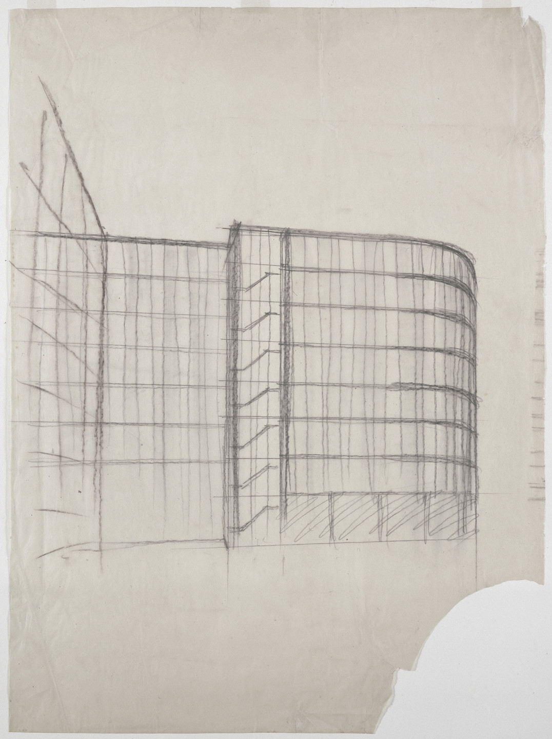 Ludwig Mies van der Rohe. David Saul Adam Department Store, Berlin (Exterior perspective). 1928