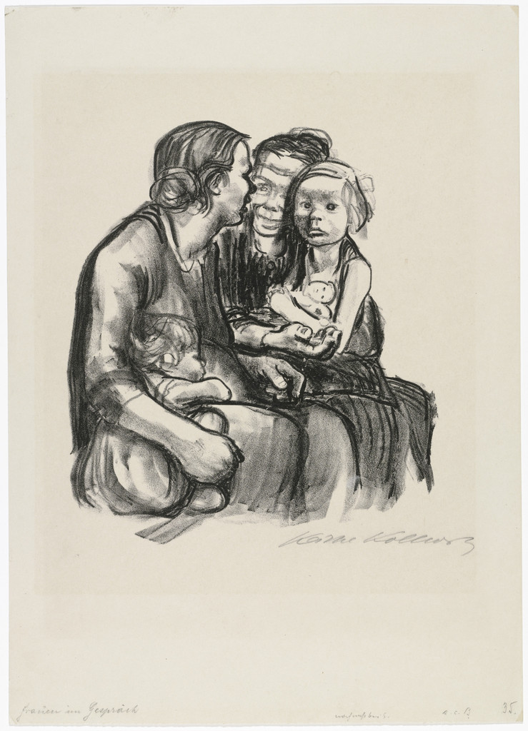 Two Chatting Women with Two Children (Zwei schwatzende Frauen mit zwei Kindern)
