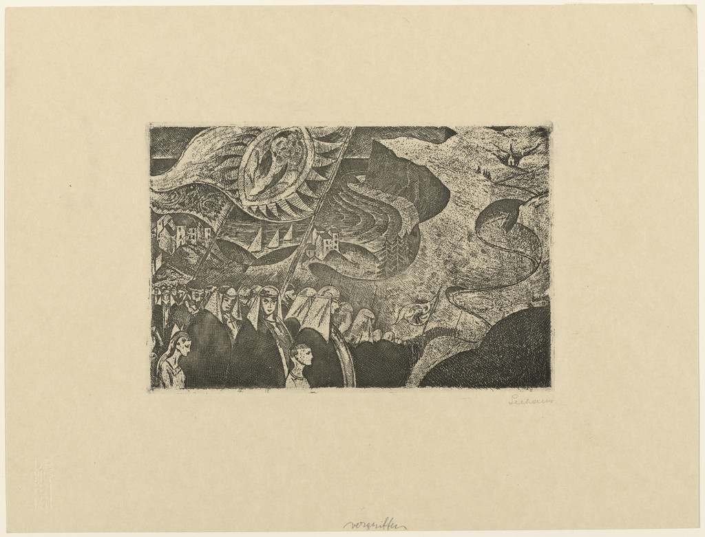 Pilgrimage (Wallfahrt) from the periodical in portfolio form Die Schaffenden, vol. 1, no. 2