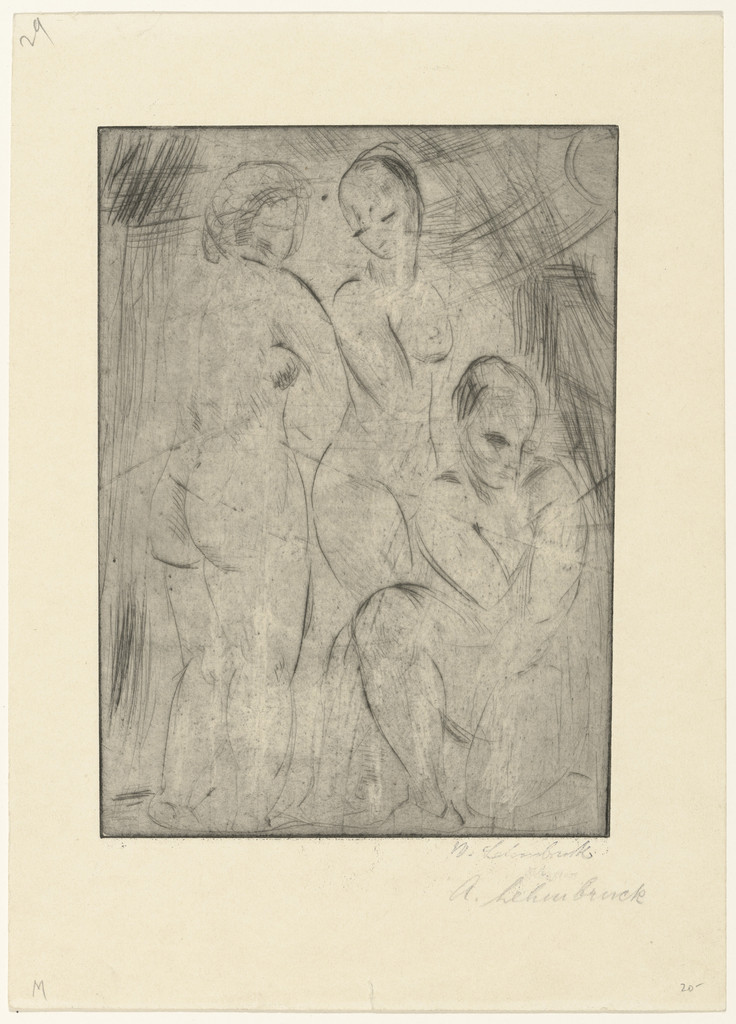 Three Women: Two Standing, One Kneeling (Drei Frauen, zwei stehend, eine kniend)