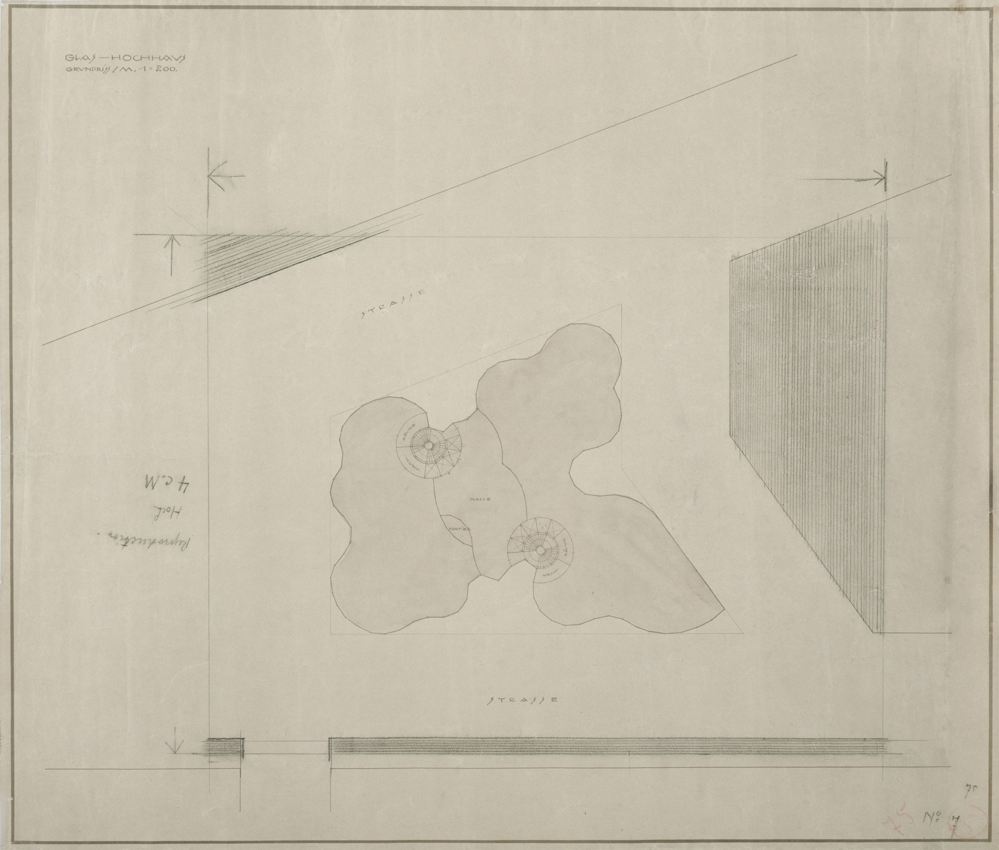 Ludwig Mies van der Rohe. Glass Skyscraper Project (Floor plan). 1922 ...