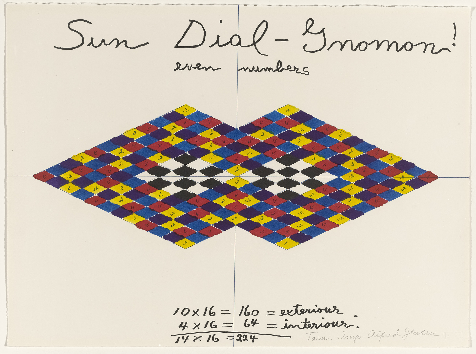 Alfred Jensen. In-text plate (folio 16) from A Pythagorean Notebook