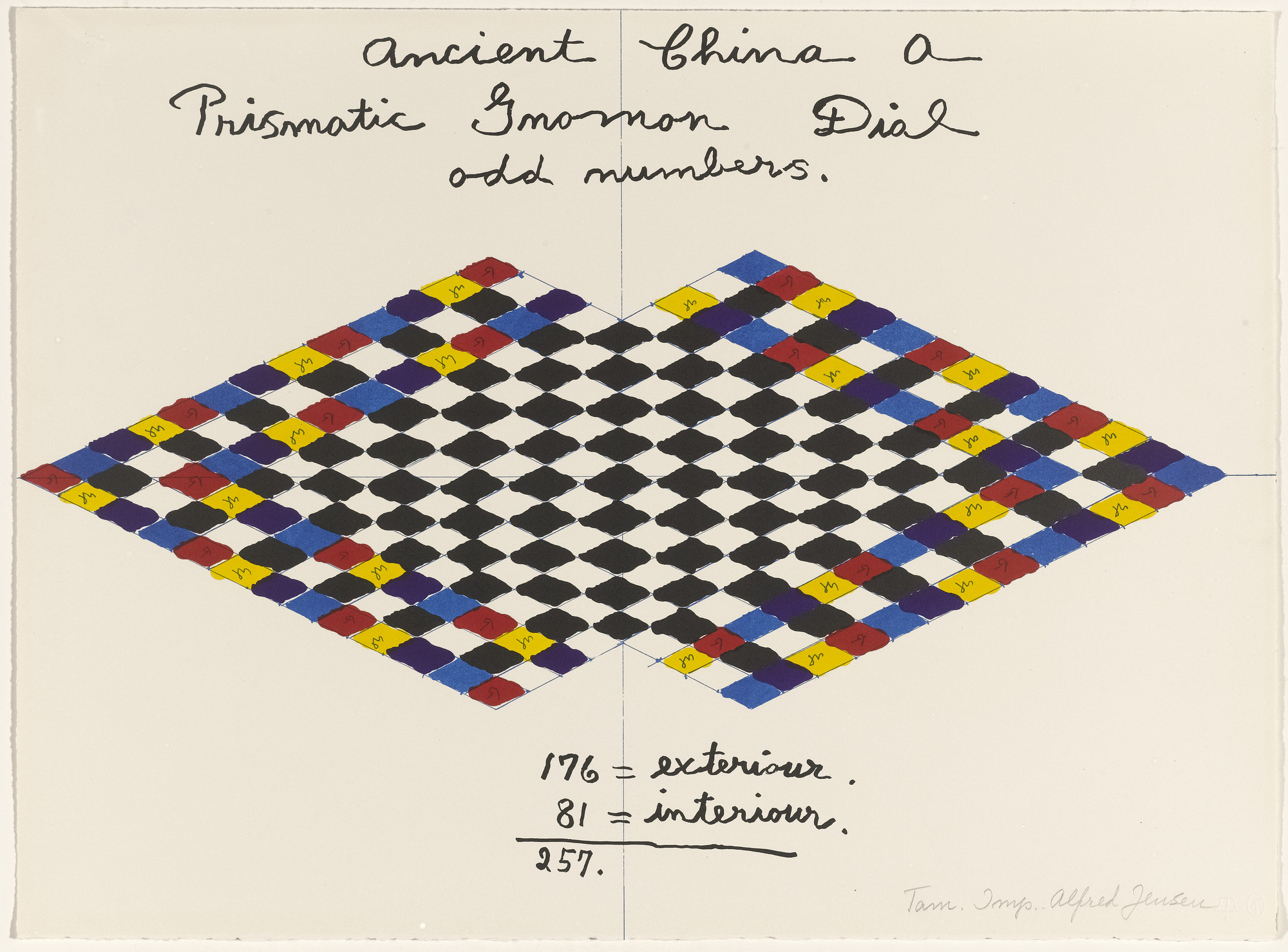 Alfred Jensen. In-text plate (folio 17) from A Pythagorean Notebook